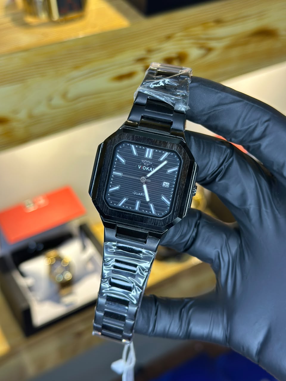VIOKAI square watch, all black