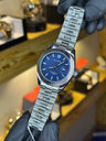 silver in blue